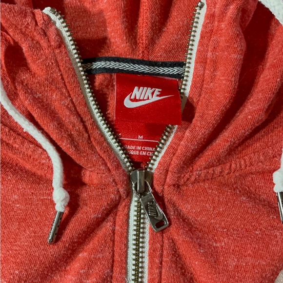 Nike Women's Red Zip-Up Hoodie - Picture 4 of 5